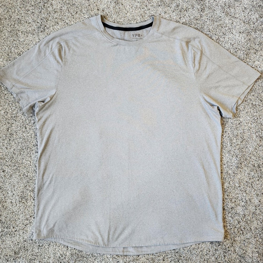 YPB Abercrombie Shirt Mens XL Gray Short Sleeve Gym Training Athlete Performance